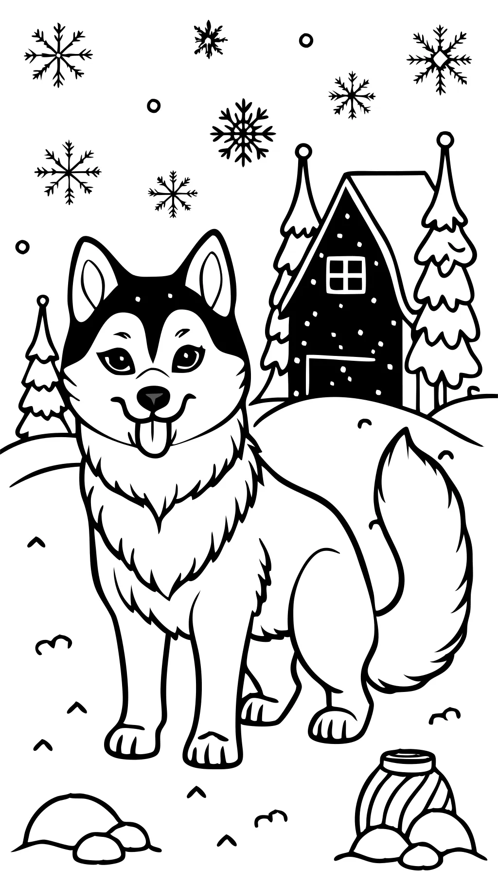 Página para colorear de Husky